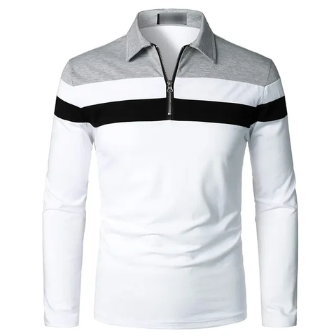 Camisa Manga Larga Tipo Polo Blanca N02