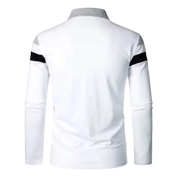 Camisa Manga Larga Tipo Polo Blanca N02