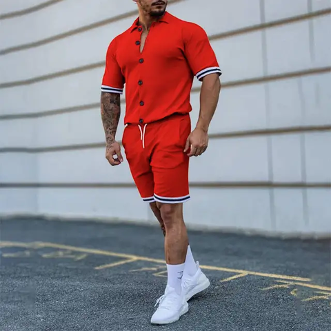 Set de Camiseta y Short para Hombre - Rojo