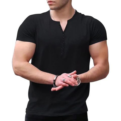 Camiseta Cuello V- S005 /Negro