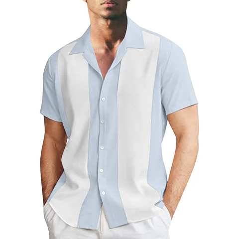 Camisa Casual / Celeste-Blanco S2
