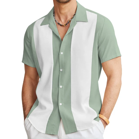Camisa Casual / Verde-Blanco S2