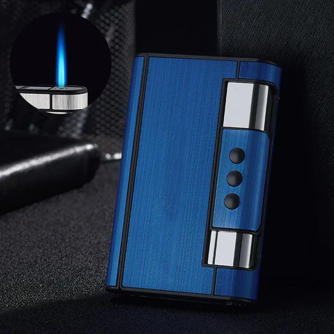 Caja para Cigarrillos y Encendedor/ Azul DF01