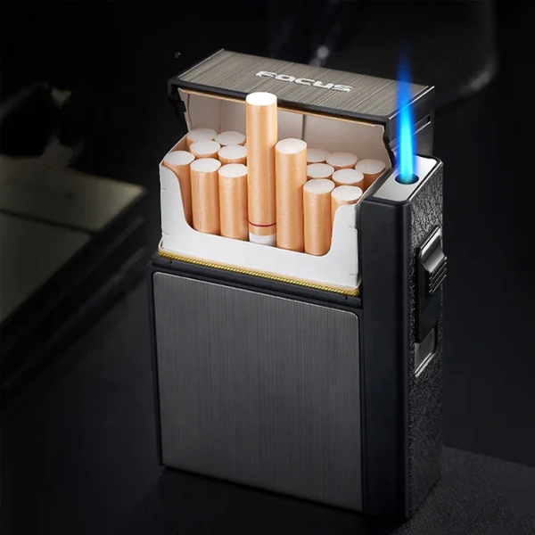 Caja para Cigarrillos y Encendedor/ Negro IM13