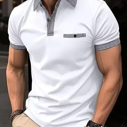 Camisa casual tipo polo/ R49 - Blanca