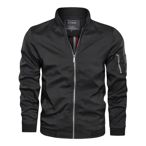 Chaqueta con bolsillo para caballero/ Negra FM03