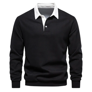 Sudadera para Caballero Tipo Polo/Negro N09