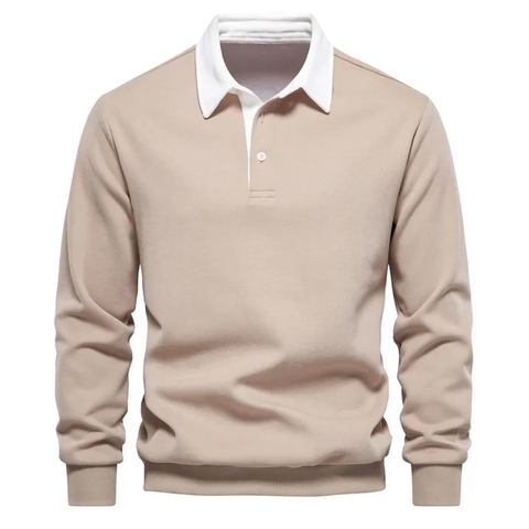 Sudadera para Caballero Tipo Polo/Beige N09