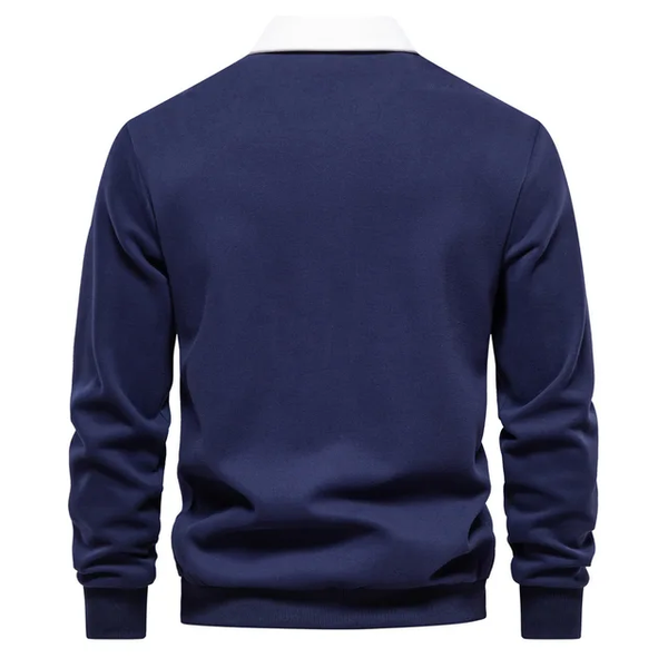 Sudadera para Caballero Tipo Polo/Azul N09