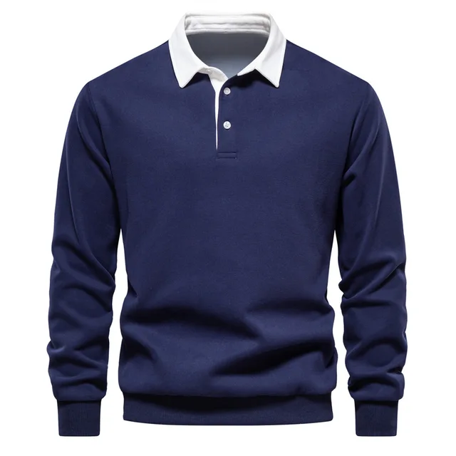 Sudadera para Caballero Tipo Polo/Azul N09