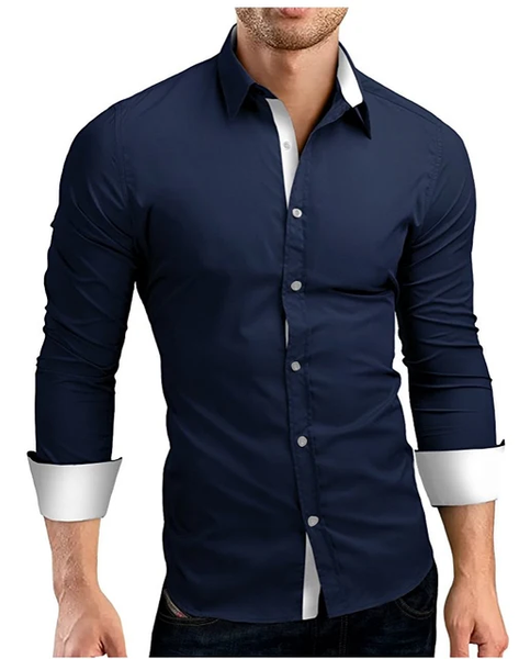 Camisa formal para caballero / Azul Marino TC8