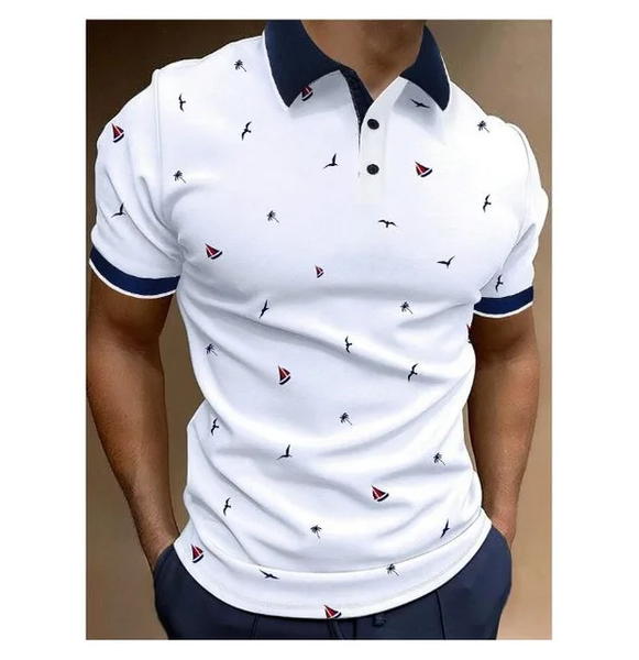 Camisa tipo polo para caballero / Blanco TC9