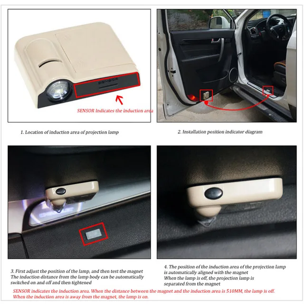 Proyector Laser Led para puerta de coche/ Beige B142