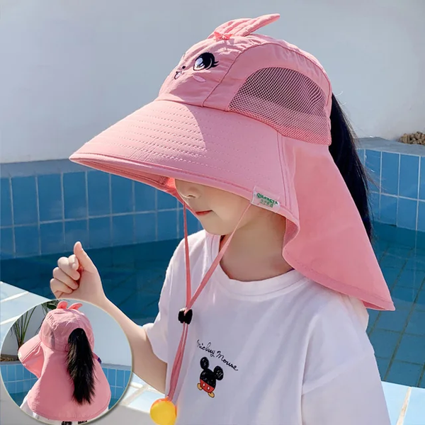 Sombrero con protección solar para niños / Rosa B143