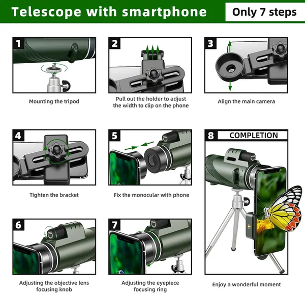 Telescopio Monocular con Tripode/   B147