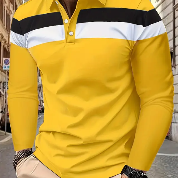 Camisa Manga Larga Tipo Polo /Amarillo N06