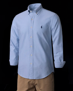 Camisa formal tipo polo para Caballero/ Celeste AM05