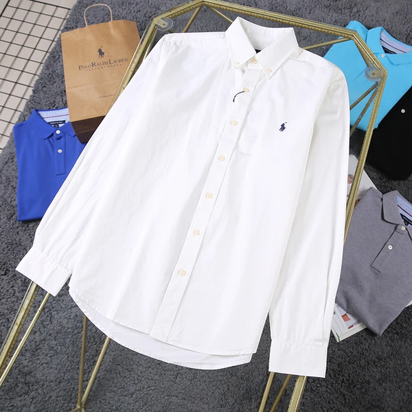 Camisa formal tipo polo para Caballero/ Blanco AM05