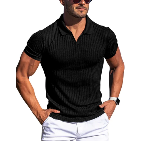 Camisa casual tipo polo/ IM20 - Negro