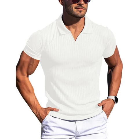 Camisa casual tipo polo/ IM20 - Blanco