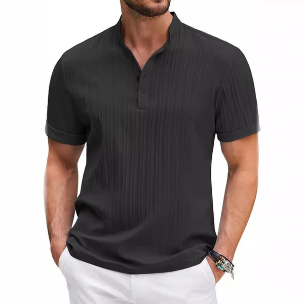 Camisa casual tipo polo/Negro- S028