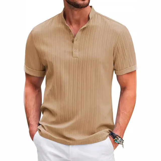 Camisa casual tipo polo/Beige- S028