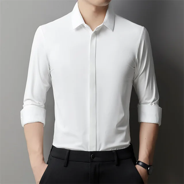 Camisa  formal manga larga para caballero/Blanco BL38