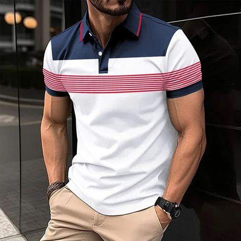 Camisa casual tipo polo/Blanco- S038