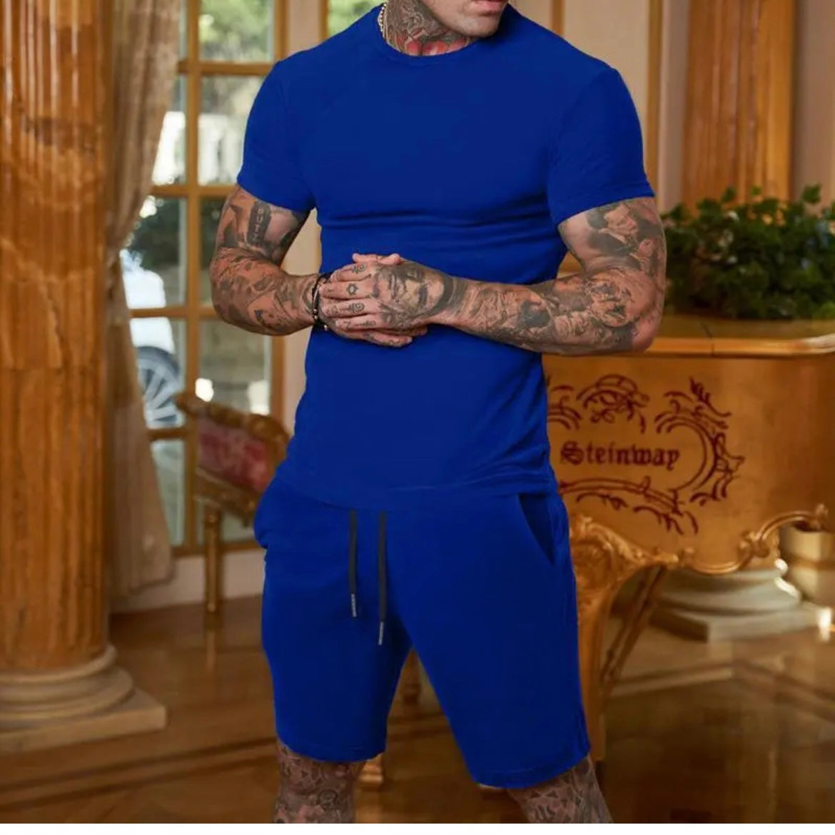 Set de Camiseta y Short para Hombre - Azul