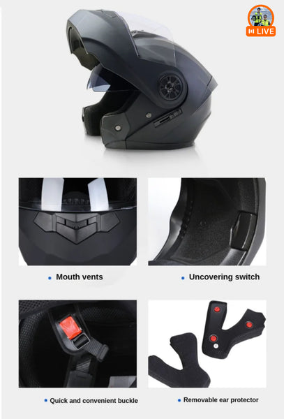 Casco para Moto con lentes Certificado /IM12