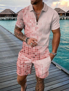 Set de Camiseta y Short para Hombre - Rosado