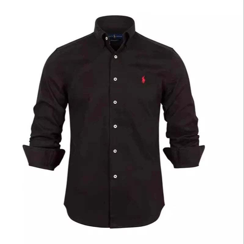 Camisa formal tipo polo para Caballero/ Negro AM05