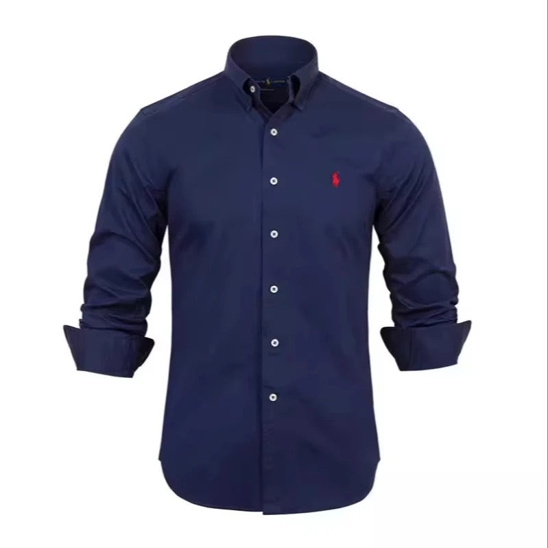 Camisa formal tipo polo para Caballero/ Azul AM05