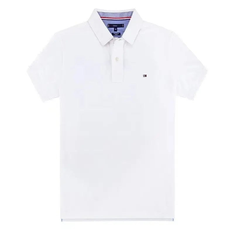 Camisa Casual Tipo Polo Tommy/ KM05- Blanco