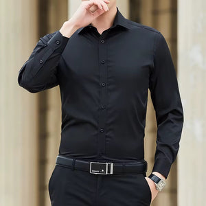 Camisa Formal manga larga para caballero/ Negro B171