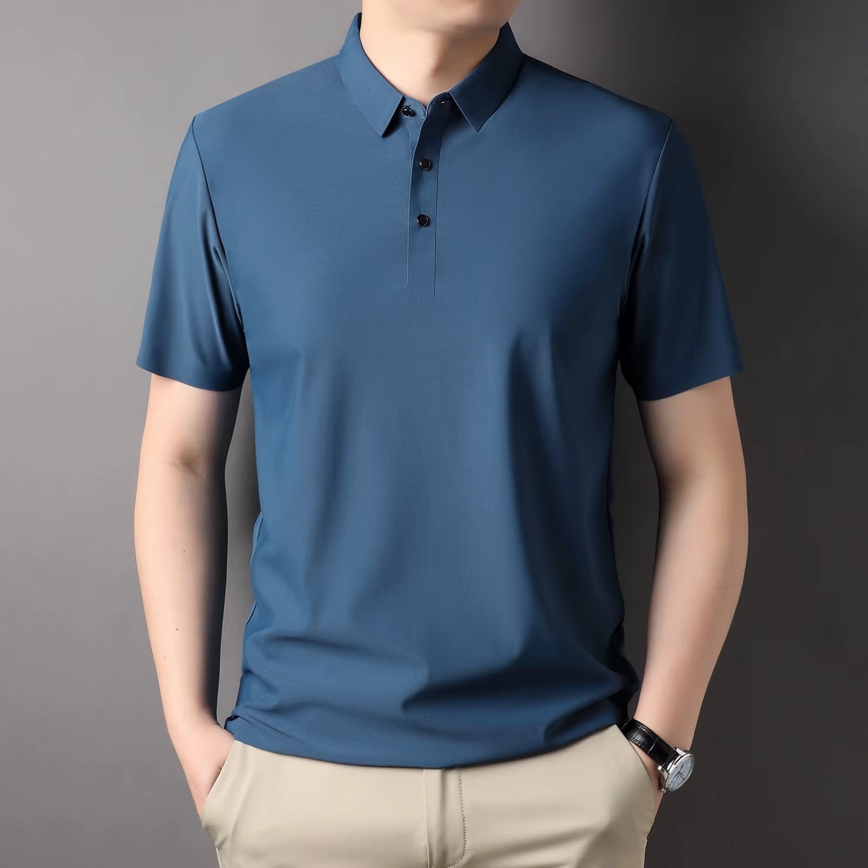 Camisa casual para caballero/ Azul marino B173