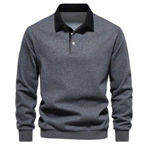 Sudadera para Caballero Tipo Polo/Gris N09