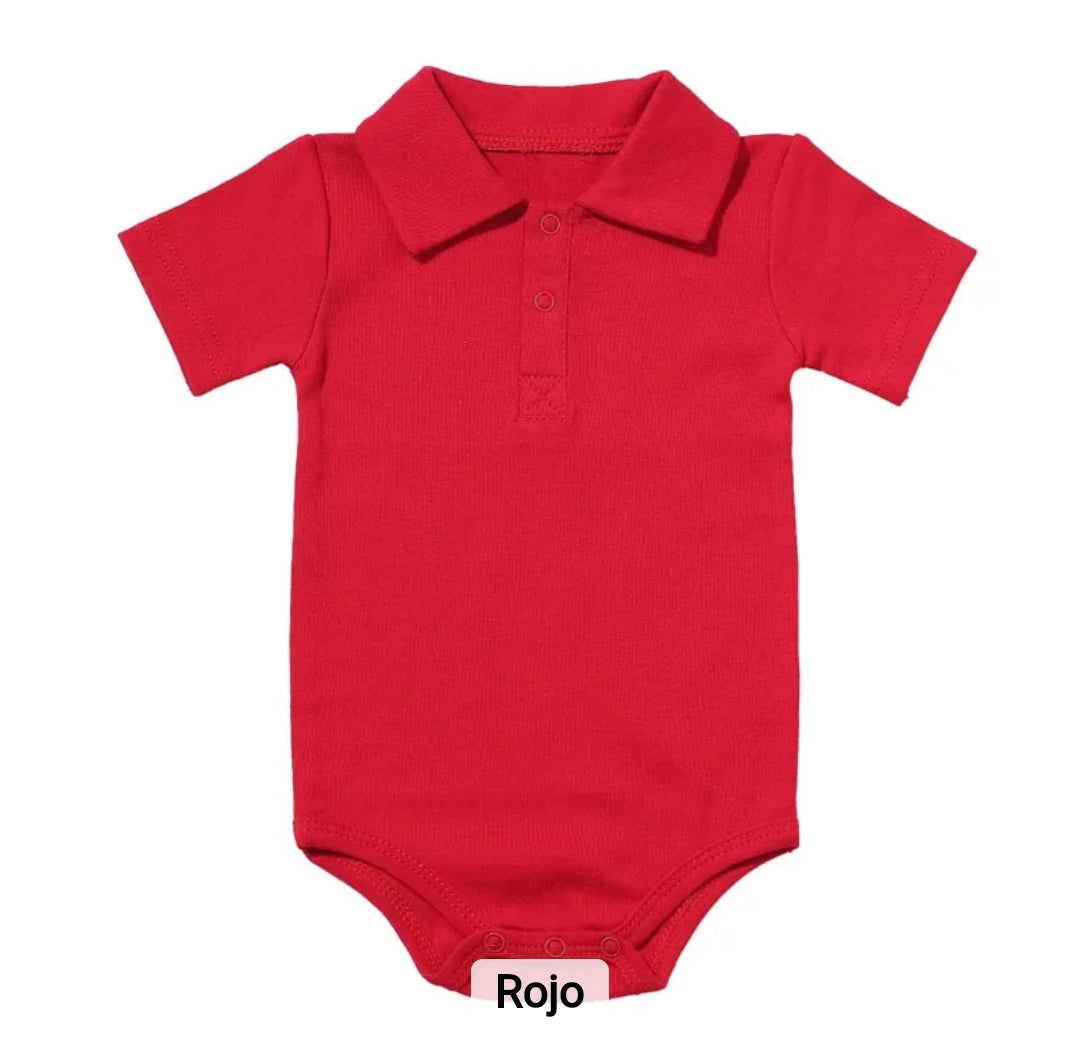 Mameluco tipo Polo para bebe /  B70 Rojo