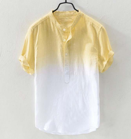 Yellow Faded Printed Casual Shirt