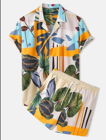 Set Short y Camisa Estampada de Playa