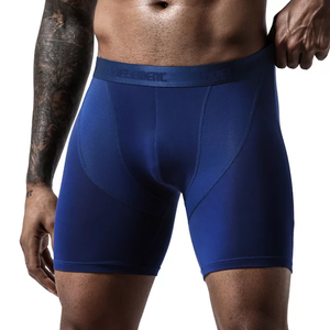 Boxer Largo Algodón Deportivo Azul