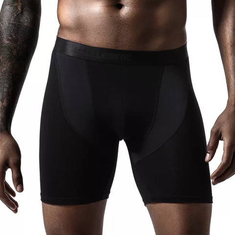 Long Cotton Sports Boxer Black