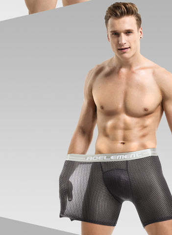 Boxer Largo Licra Deportivo Gris