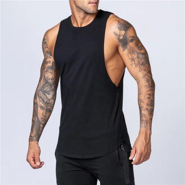 Black Cotton Sports T-shirt