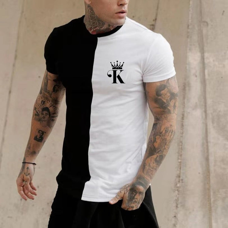 King Black and White Casual T-shirt