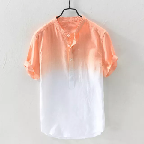 Camisa Casual Estampada Difuminado Naranja