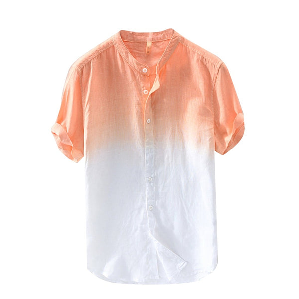 Orange Blurred Printed Casual Shirt