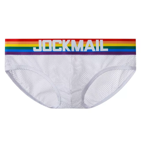 Jockmail Pride Mesh Brief - White