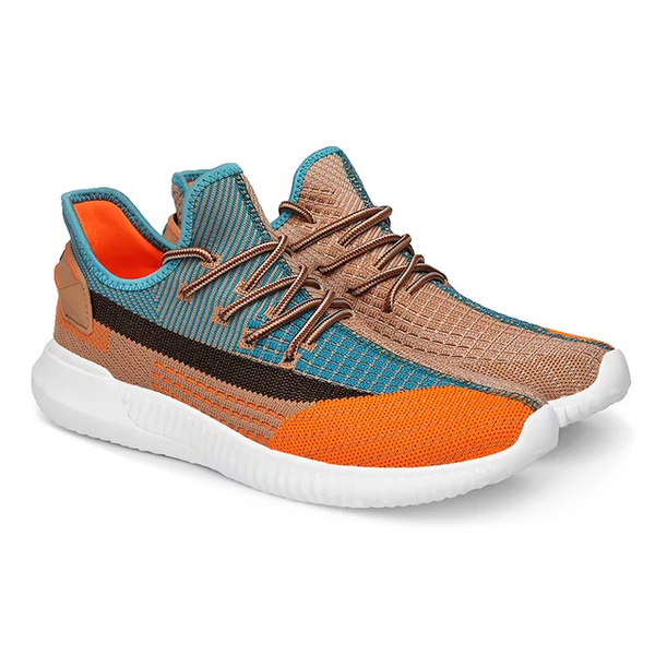 Tenis deportivos KF-Naranja-Azul.