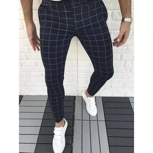 Navy Grid Pants